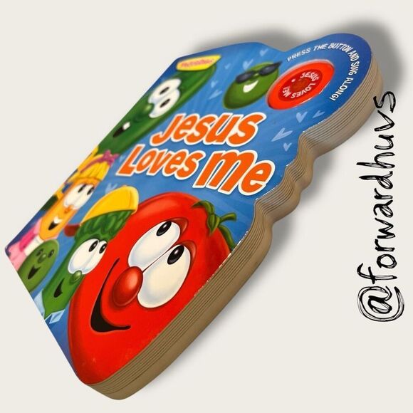 VeggieTales Jesus Loves Me Board Book with Jesus Loves Me Song Sound - Picture 9 of 10
